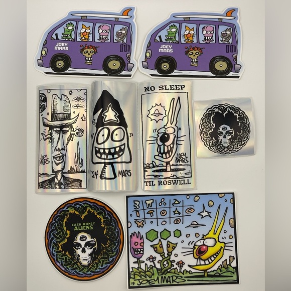 JOEY MARS Other - JOEY MARS Rare Vintage, sticker LOT, postcard, Grateful Dead stickers, artwork​